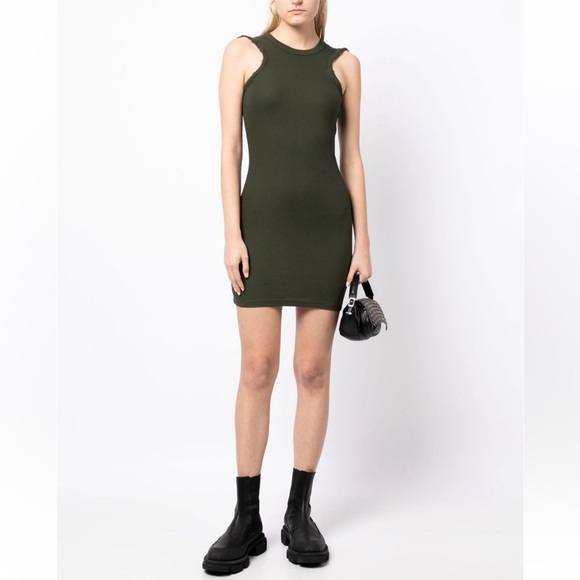 *SOLD* Dion Lee NWT Forest Green Hook & Eye Ribbed Dress in S - Picture 10 of 10